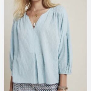 Dolan Anthropologie Swiss Dot Boho Blouse Top Medium Seafoam Coastal Beachy Note